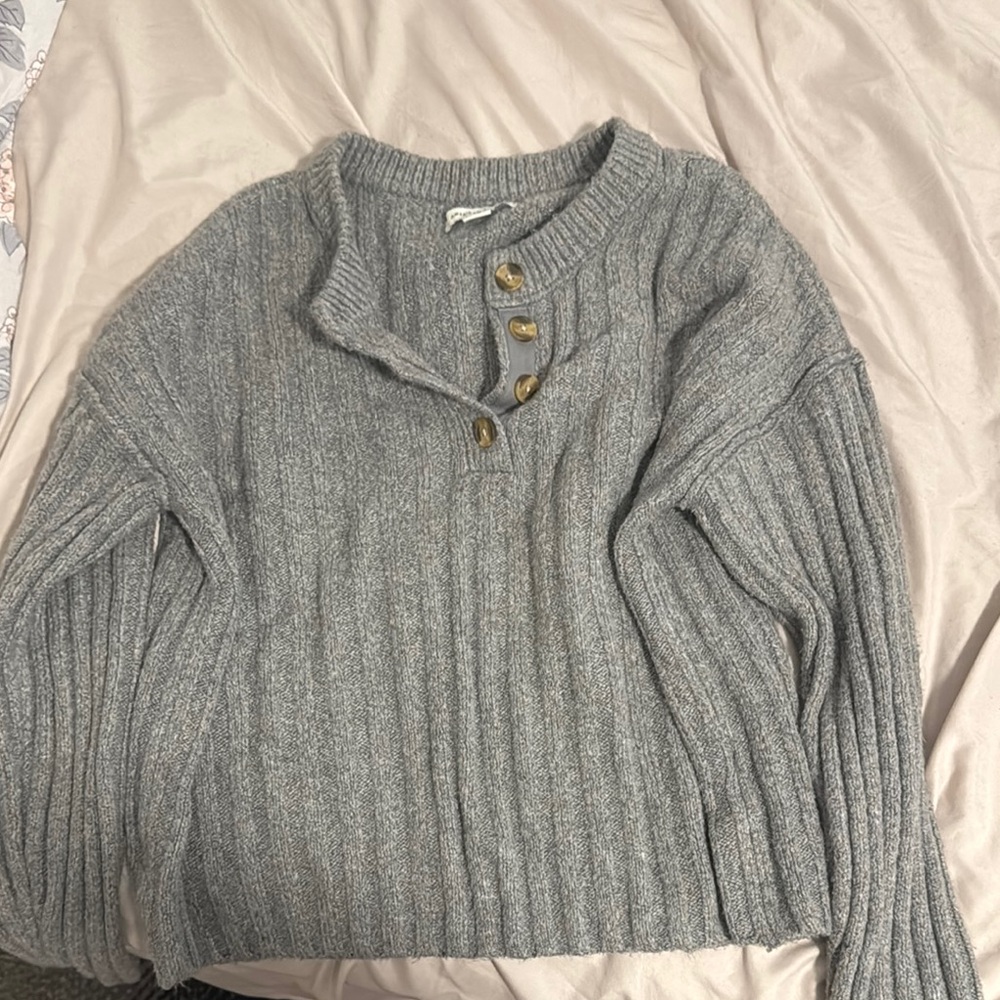 American Eagle Outfitters Gray Cowl Neck Sweater